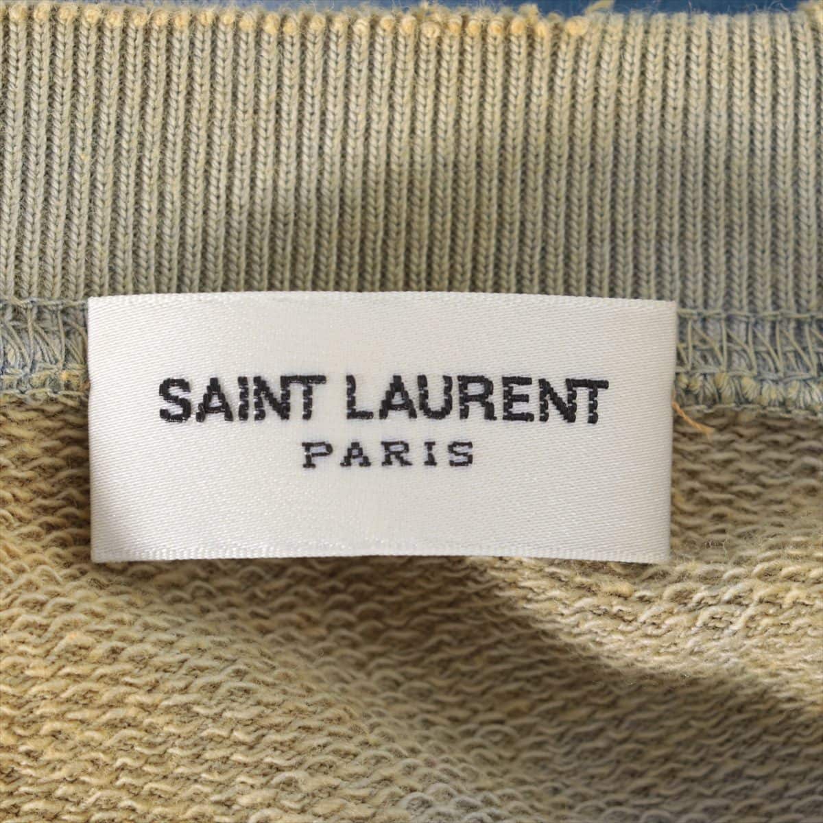 Saint Laurent Paris 15 years Cotton trainers M Men's Yellow × Blue  Destroy processing