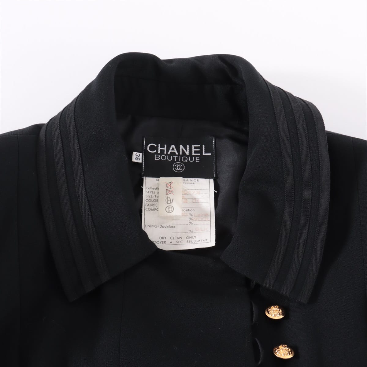 Chanel Coco Mark 20172 Wool Setup 36 Ladies' Black