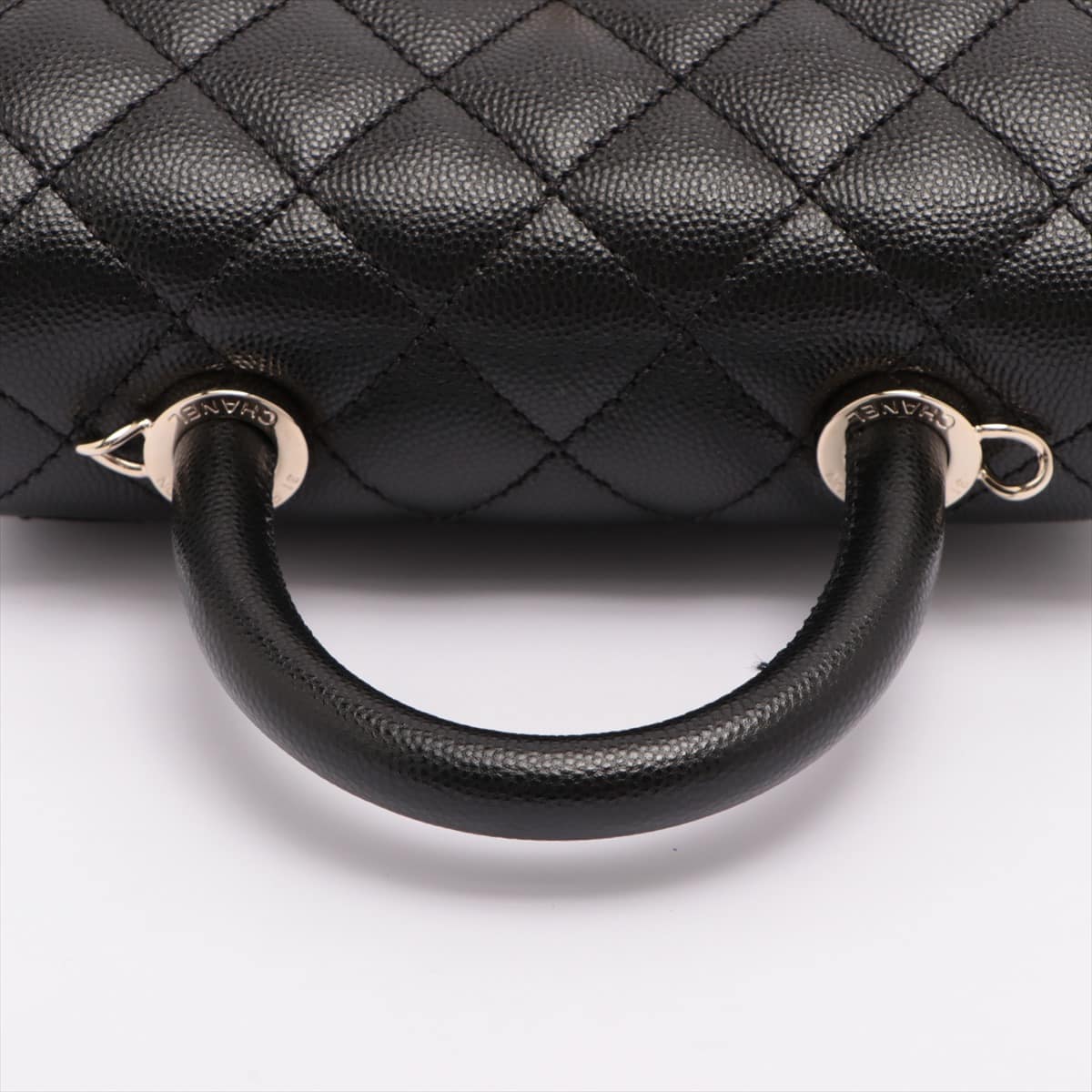 Chanel Coco Handle Caviarskin 2way handbag Black Gold Metal fittings