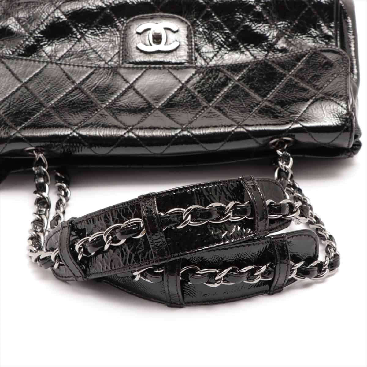 Chanel Matelasse Patent leather Chain handbag Black Silver Metal fittings 10XXXXXX