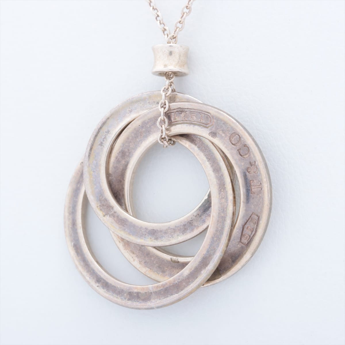 Tiffany 1837 Interlocking Circle Necklace 925 5.2g Silver