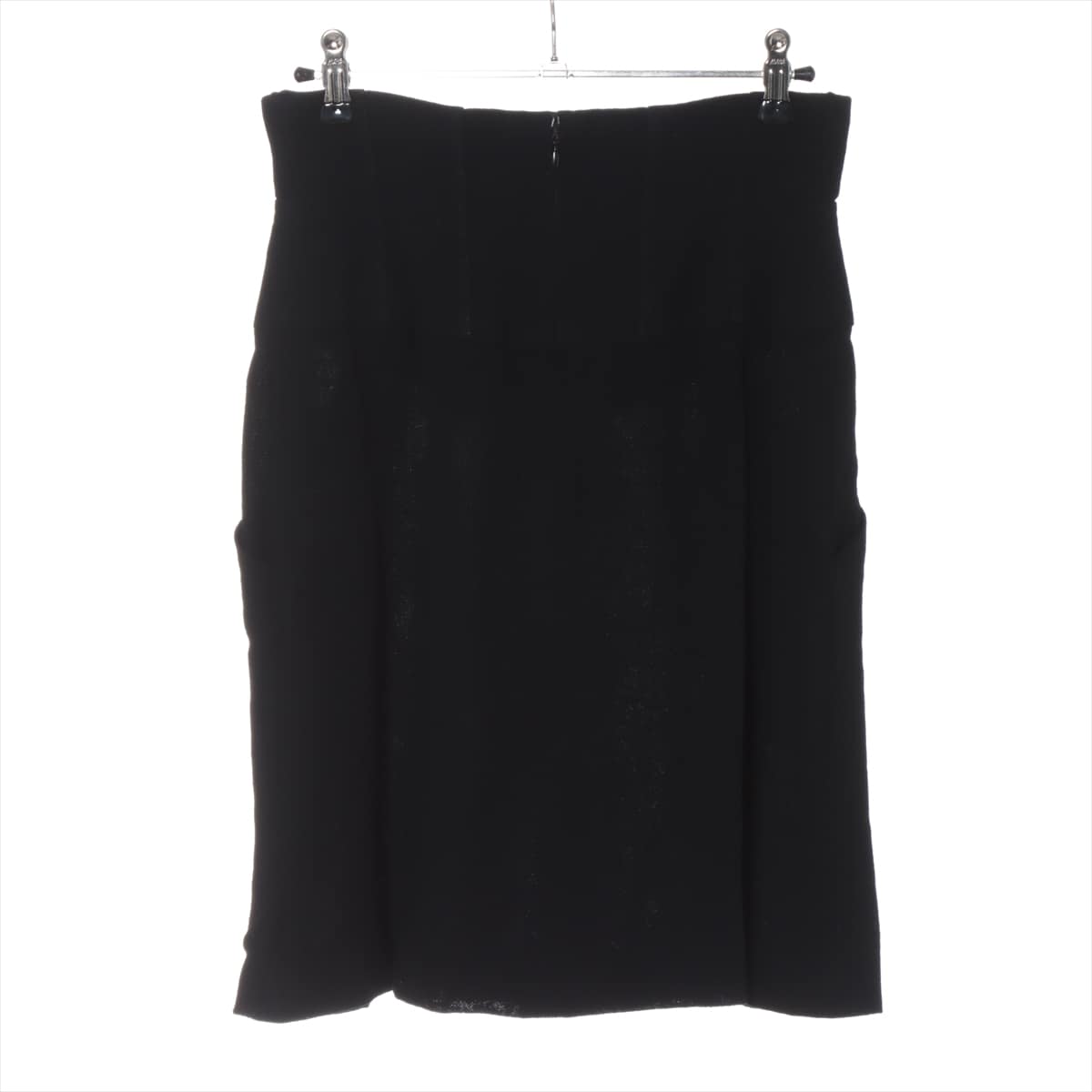 Chanel Coco Button P95 Wool Skirt 40 Ladies' Black