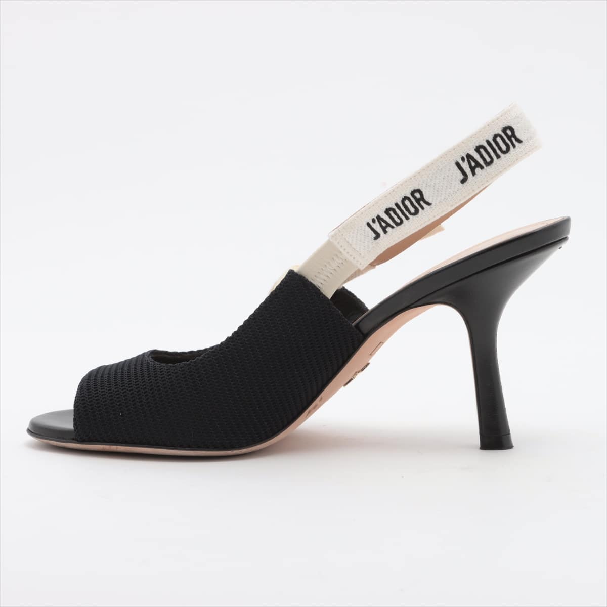 Christian Dior Leather x fabric Open-toe Pumps 36D Ladies' Black × White J'ADIOR slingback