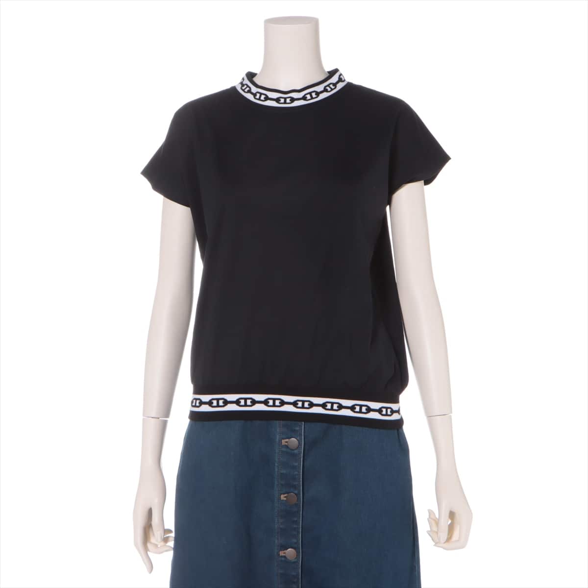 Hermès 21AW Cotton T-shirt 36 Ladies' Black  Chaîne d'Ancre