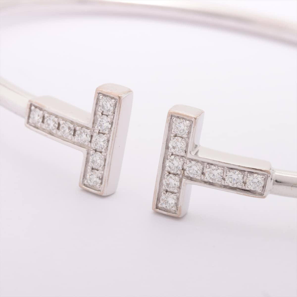 Tiffany T Wire diamond Bracelet 750(WG) 9.1g distortions