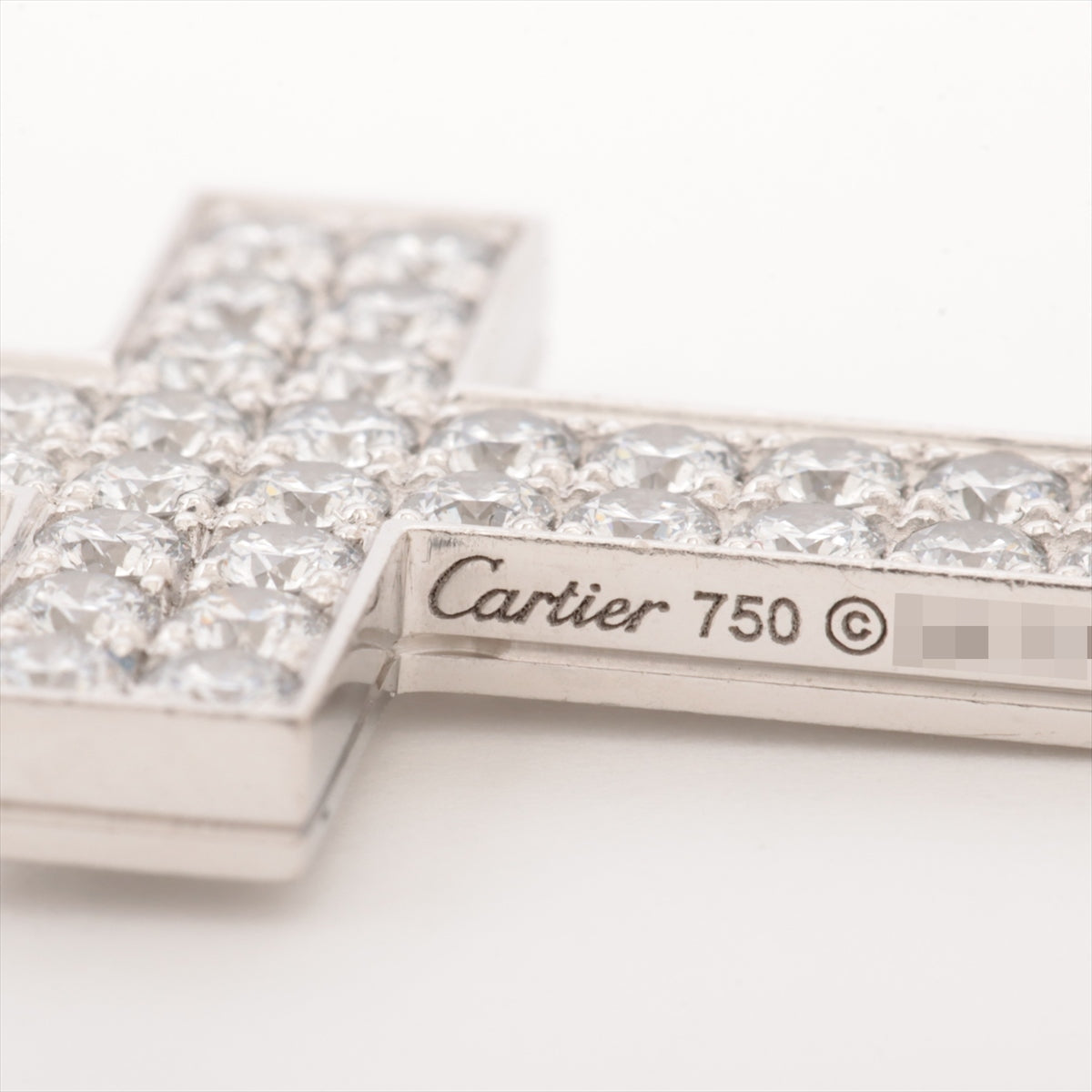 Cartier Sucre Doo Boudouard Cross Diamond Necklace top 750(WG) 5.1g