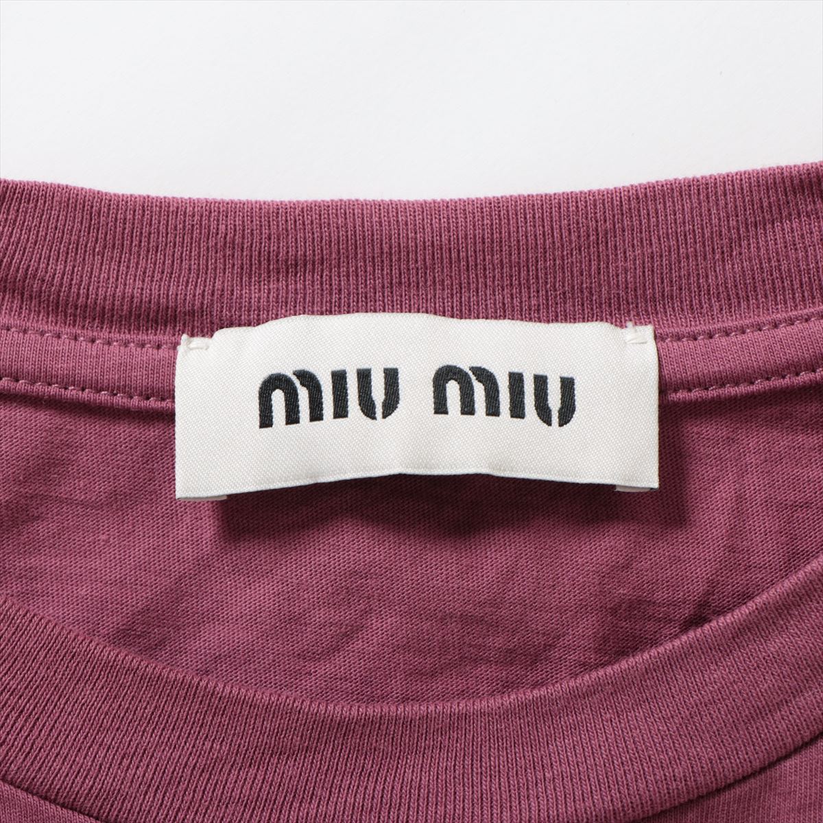 Miu Miu 23 years Cotton T-shirt XS Ladies' Bordeaux  MJE15