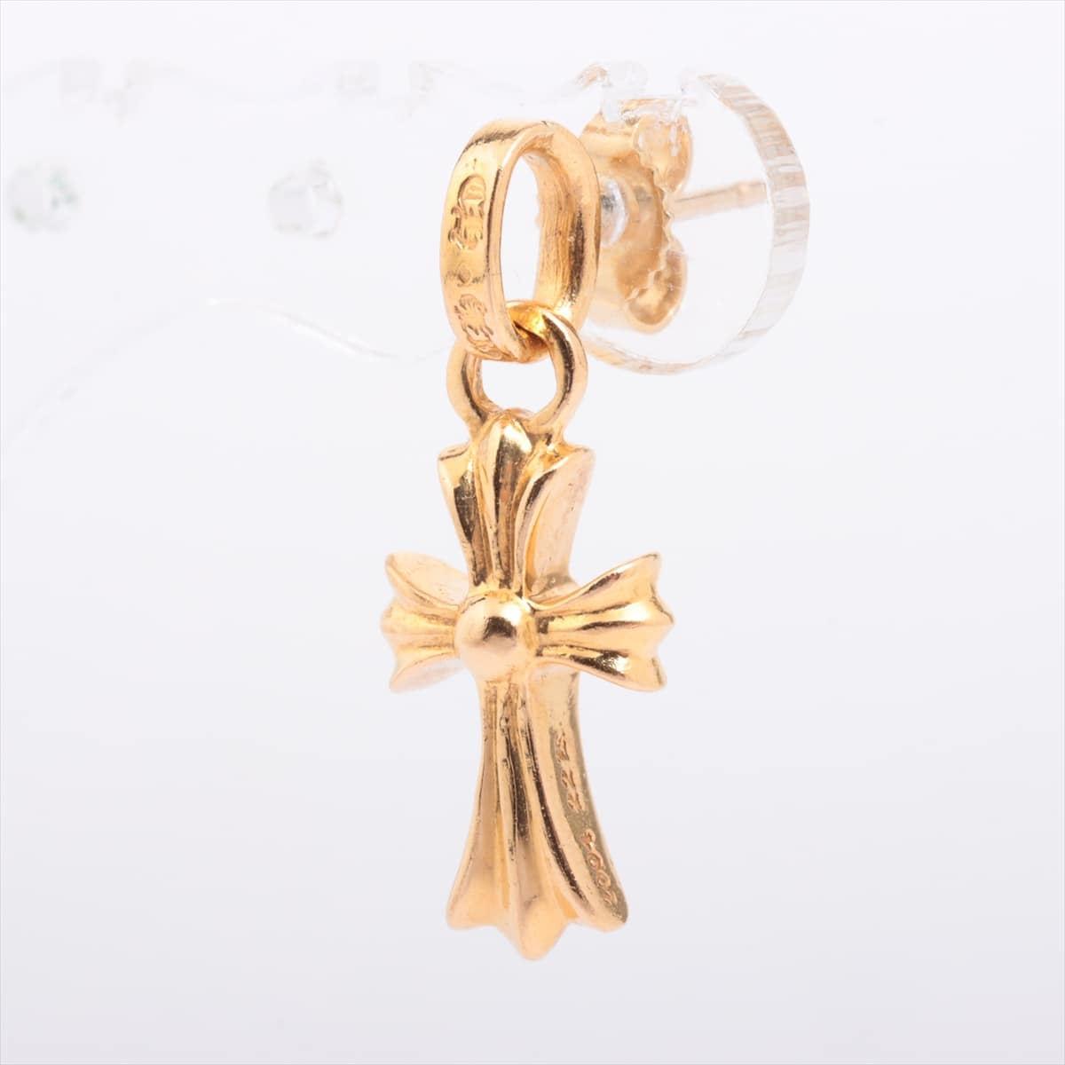 Chrome Hearts CH Cross Baby fat charms Piercing jewelry (for one ear) 22k 3.8g 14K post Catch 750