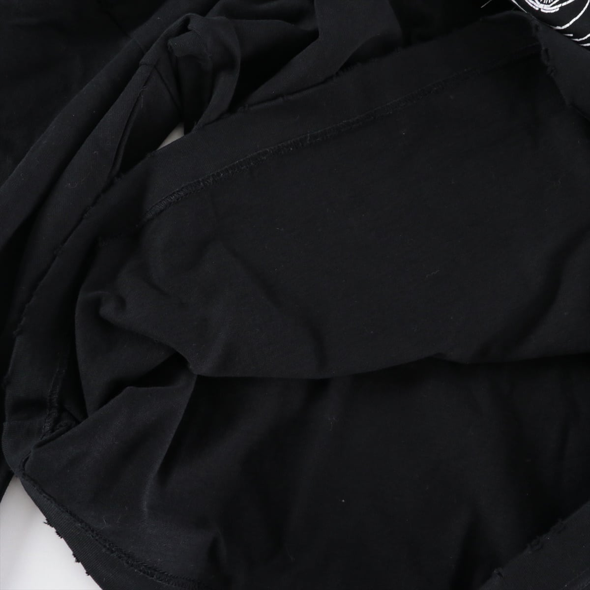 Balenciaga 20AW Cotton Long T shirts XS Men's Black  mock neck Damage processing