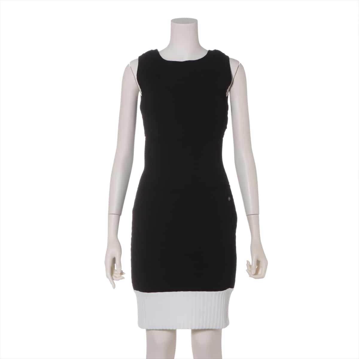 Chanel P46 Rayon Sleeveless dress 36 Ladies' Black