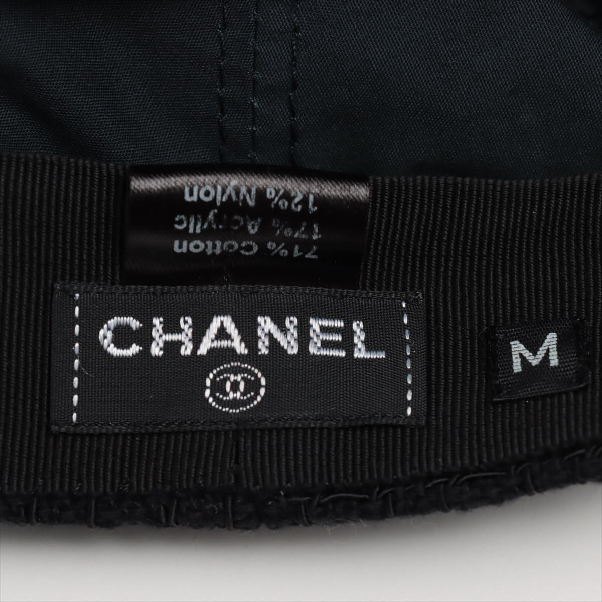 Chanel Coco Mark Newsboy cap Cotton Black