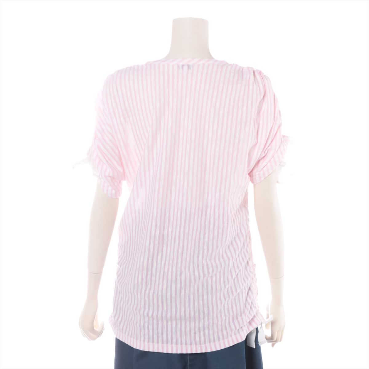 Chanel Coco Mark P60 Cotton & polyester T-shirt 40 Ladies' White x pink  Ribbon