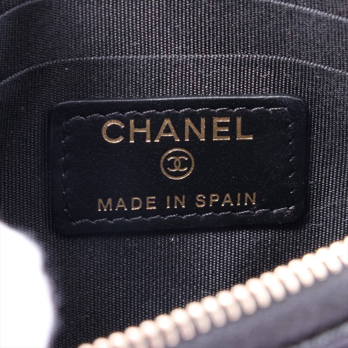 Chanel Boy Chanel Caviarskin Passport case Black Gold Metal fittings 26XXXXXX