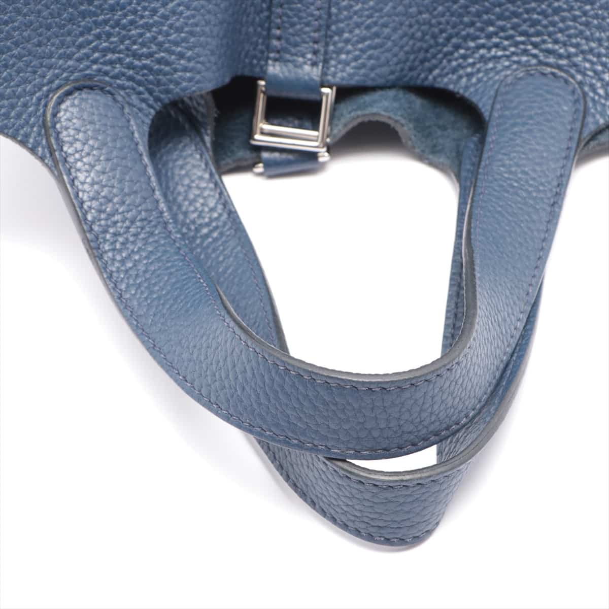 Hermès Picotin Lock PM Taurillon Clemence Blue saphir Silver Metal fittings □R: 2014