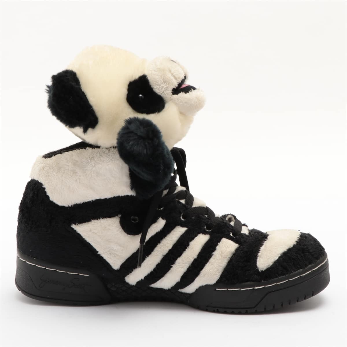 adidas x Jeremy Scott Polyester High-top Sneakers 27cm Men's Black × White pandas Bear