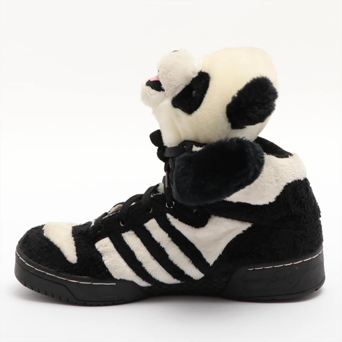 adidas x Jeremy Scott Polyester High-top Sneakers 27cm Men's Black × White pandas Bear