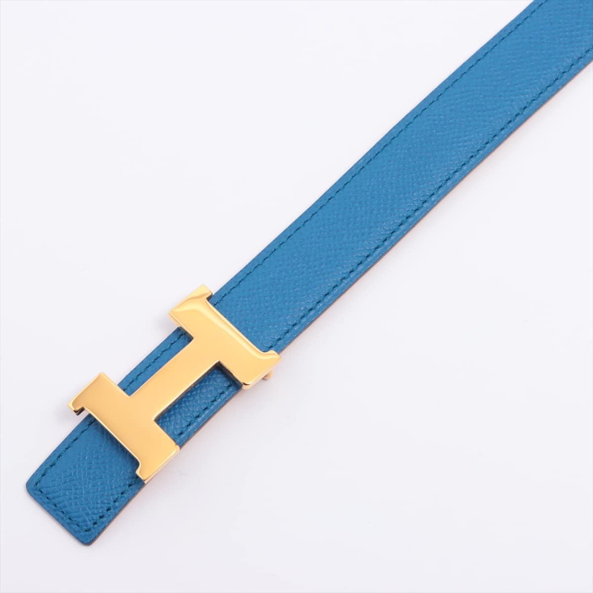 Hermès Mini Constance H Belt 〇 Z engraved (1996) Belt 65 GP & leather Yellow × Blue