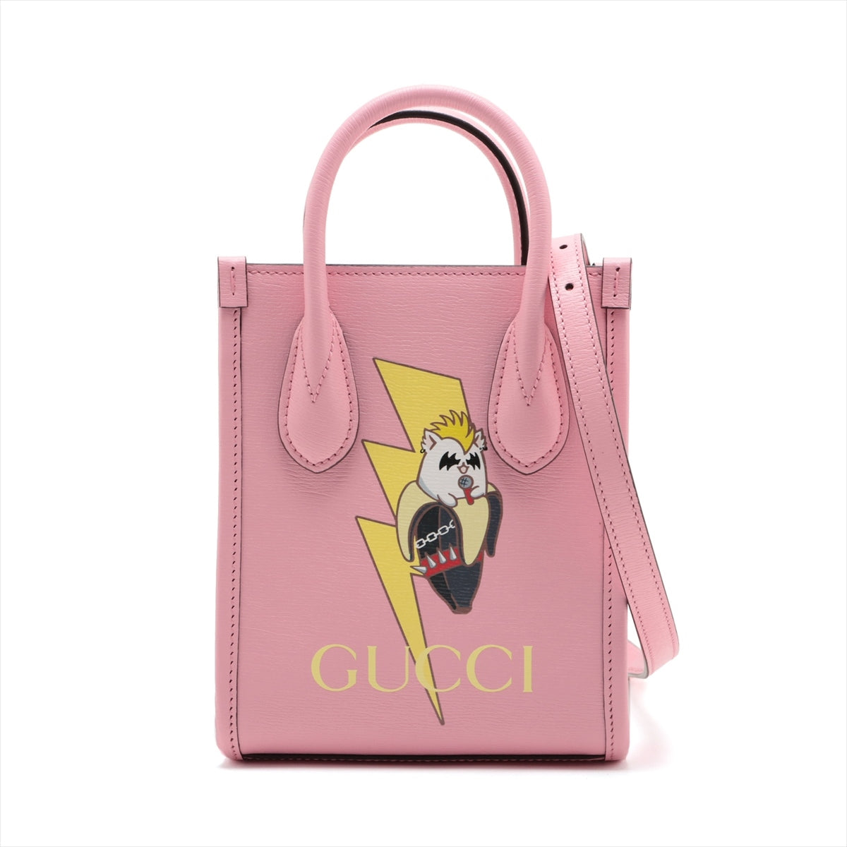 Gucci Leather 2 Way Handbag Pink 671623 Bananya collaboration