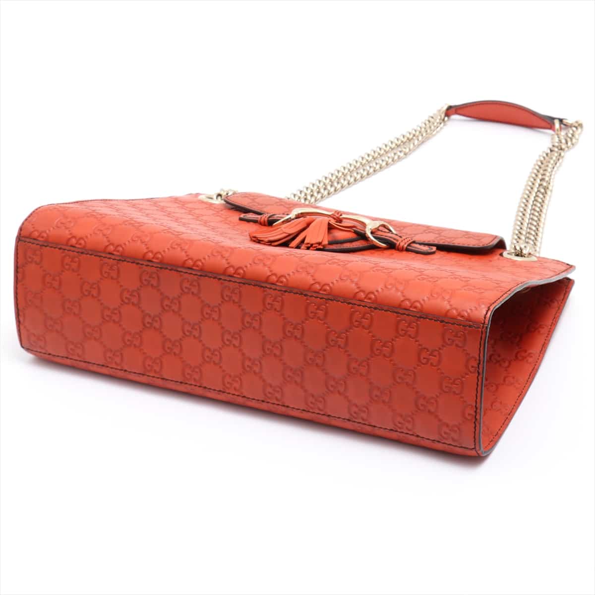 Gucci Emily Guccissima Leather Chain shoulder bag Red 295403