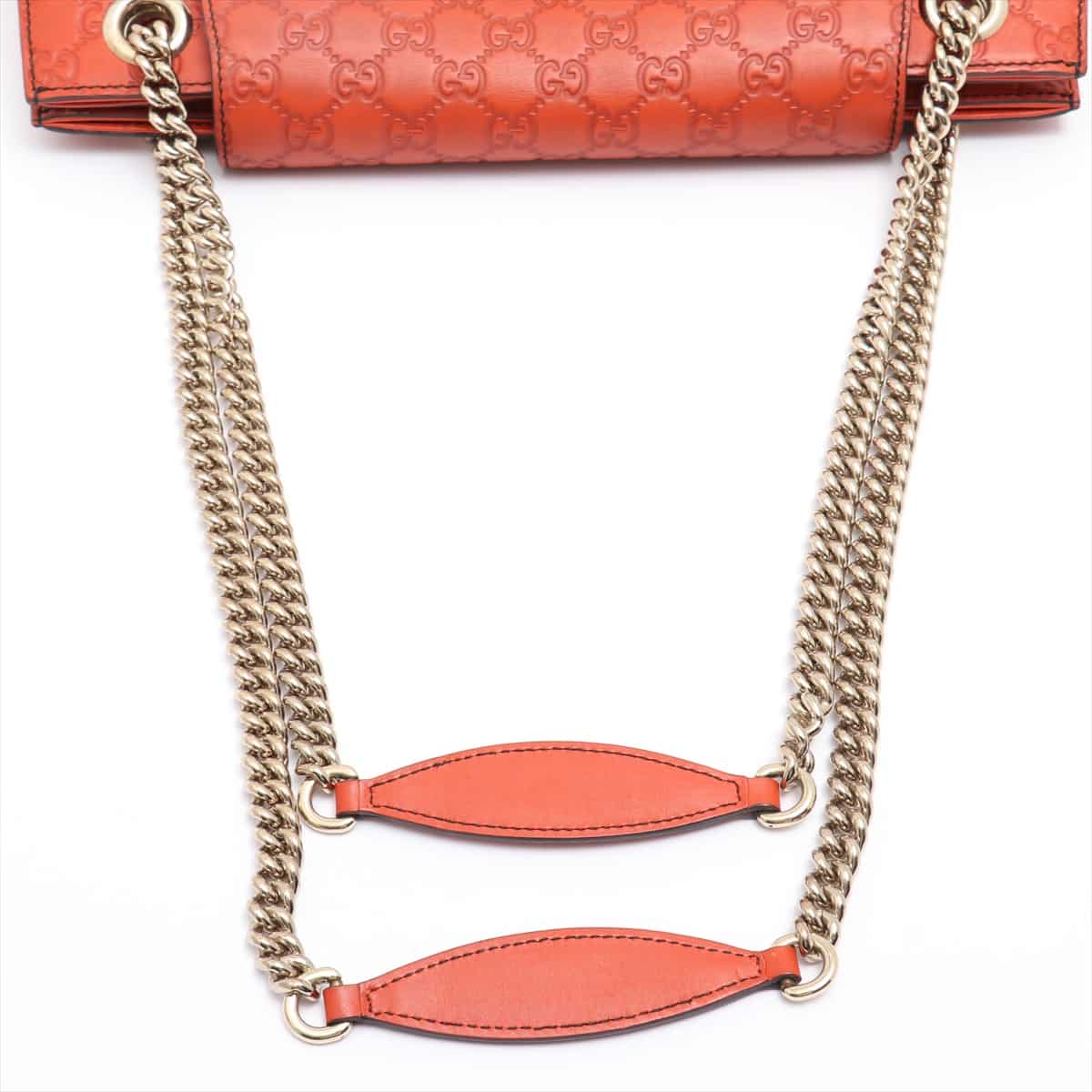 Gucci Emily Guccissima Leather Chain shoulder bag Red 295403