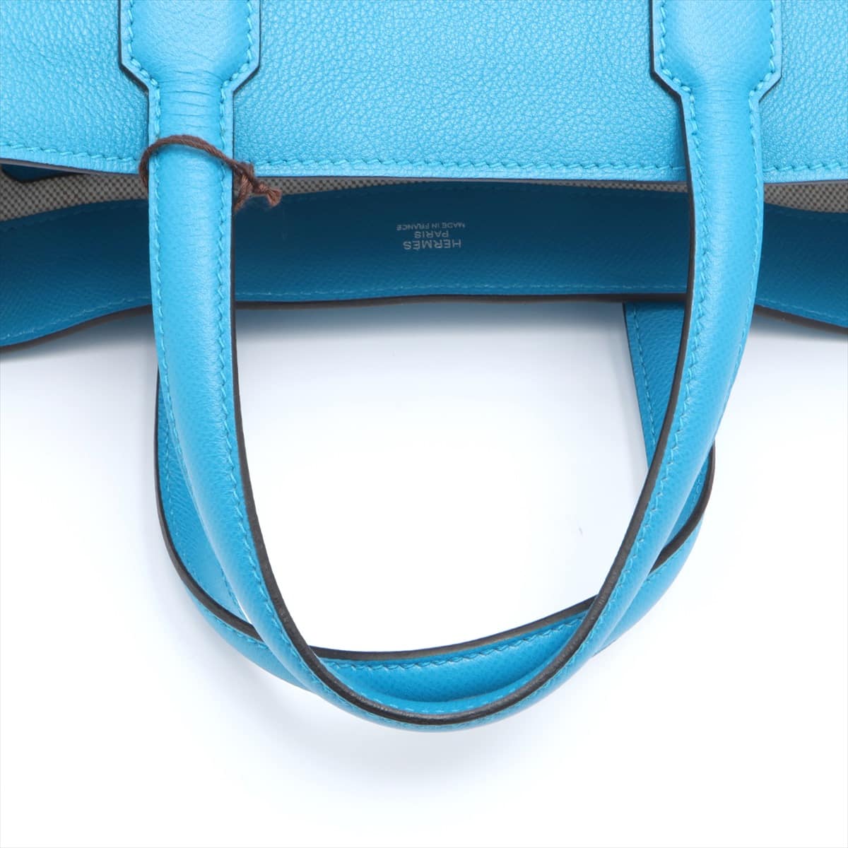 Hermès Maxi Box Cabas 30 Evercolor × Veau Epsom blue zanzibar Silver Metal fittings A:2017