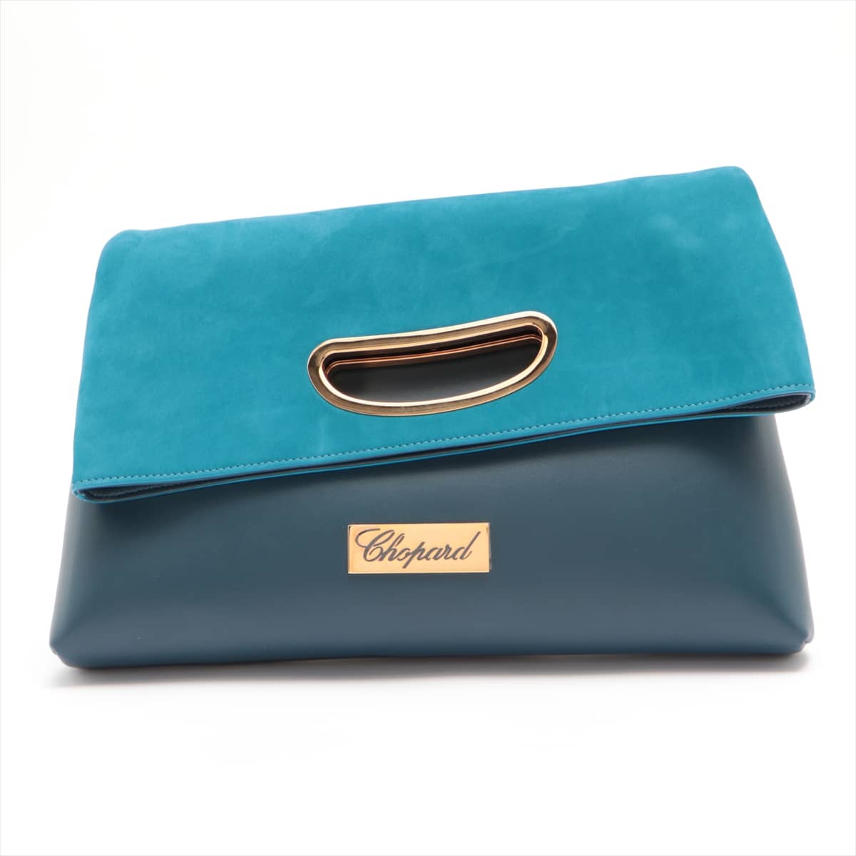 Chopard Lisbon Leather & suede 2 WAY clutch bag Blue