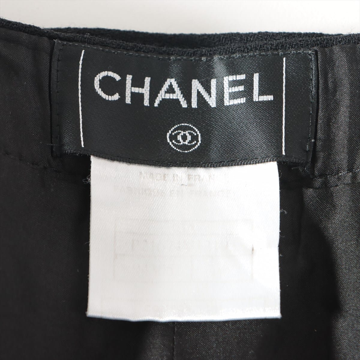 Chanel Coco Button 03A Wool Slacks 36 Ladies' Black