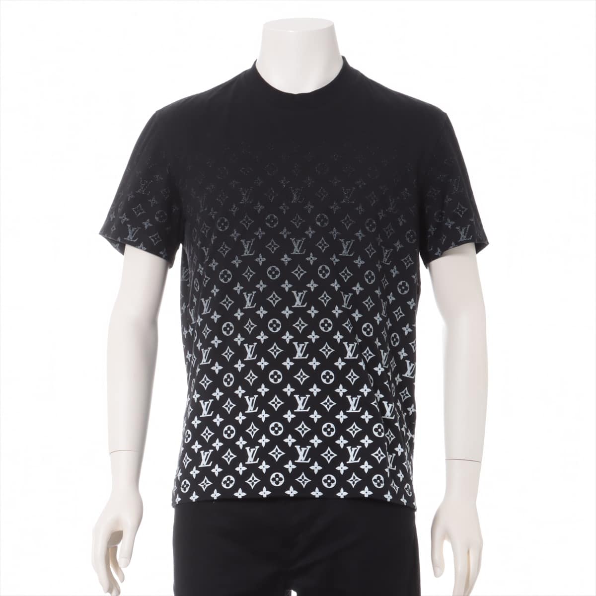 Louis Vuitton RM202 Cotton T-shirt M Men's Black × White  Monogram gradient