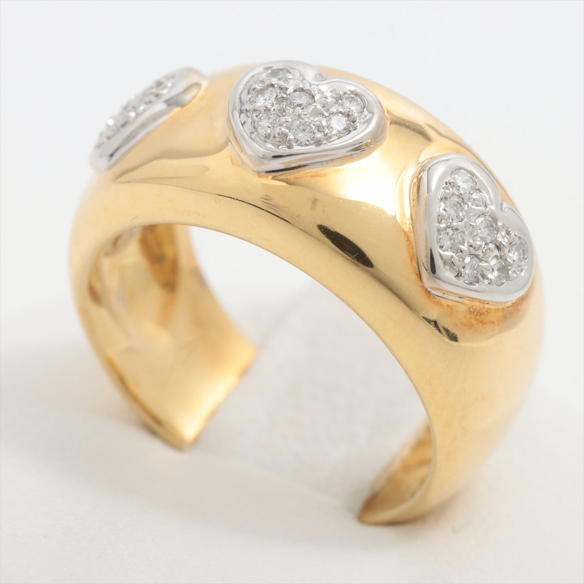 Ponte Vecchio Diamond Ring 750(YG×WG) 10.4g 0.13