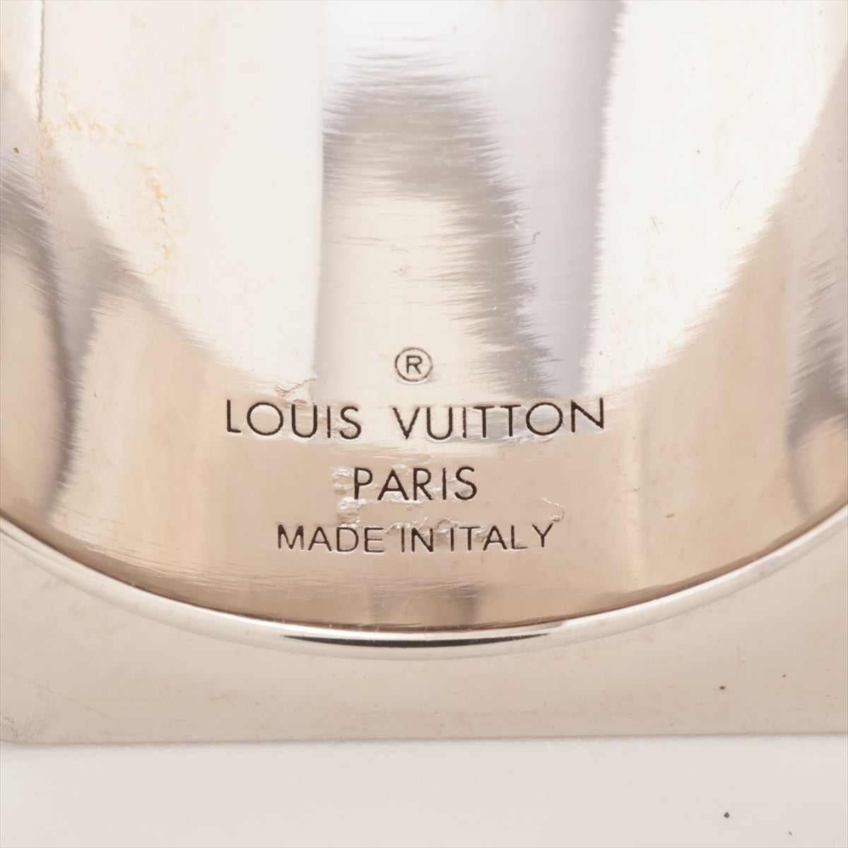 Louis Vuitton OB0250 Ring M Metal x rhinestone Silver MP2687 Berg double squared LV strass