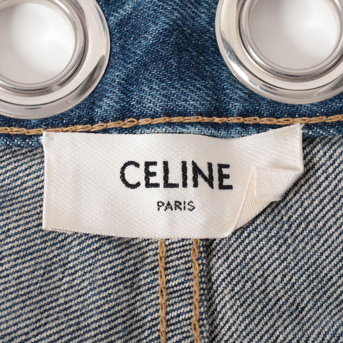 Celine 22SS Cotton Denim Pants 32 Ladies' Blue  Hedi Period eyelets flared surf jeans
