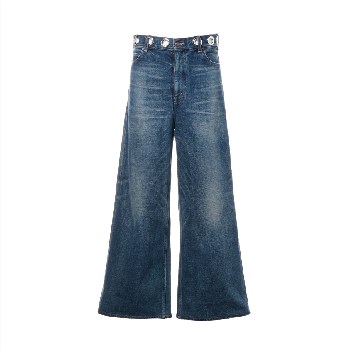 Celine 22SS Cotton Denim Pants 32 Ladies' Blue  Hedi Period eyelets flared surf jeans