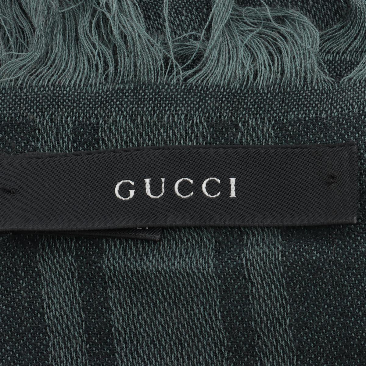 Gucci GG pattern Stole Cotton Black x Gray