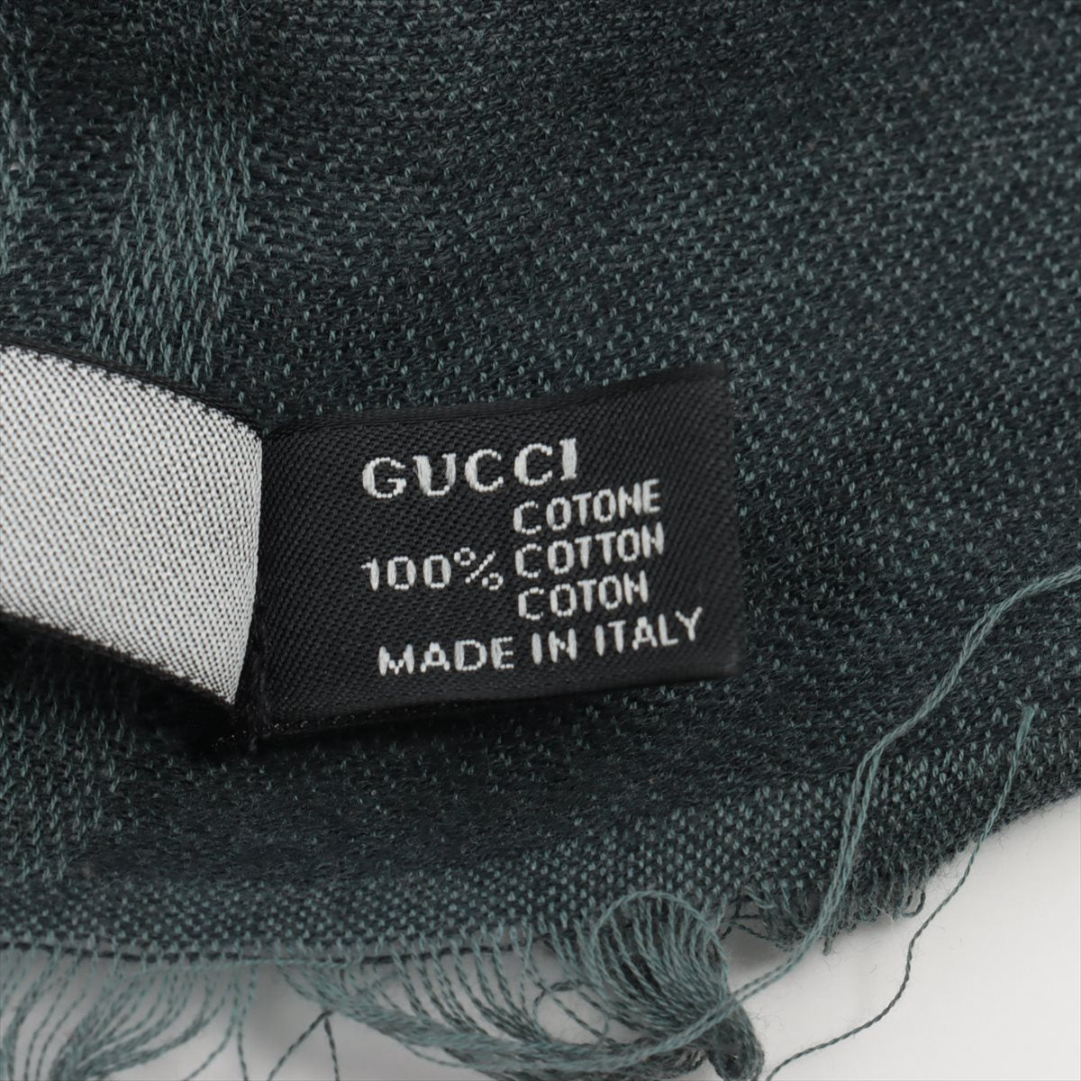 Gucci GG pattern Stole Cotton Black x Gray