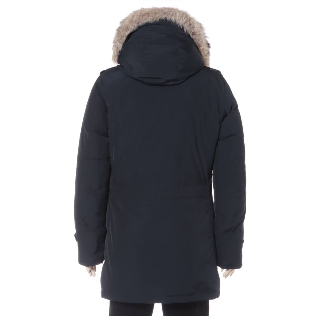 Woolrich Polyester & nylon Down coat S Men's Navy blue  Removable fur