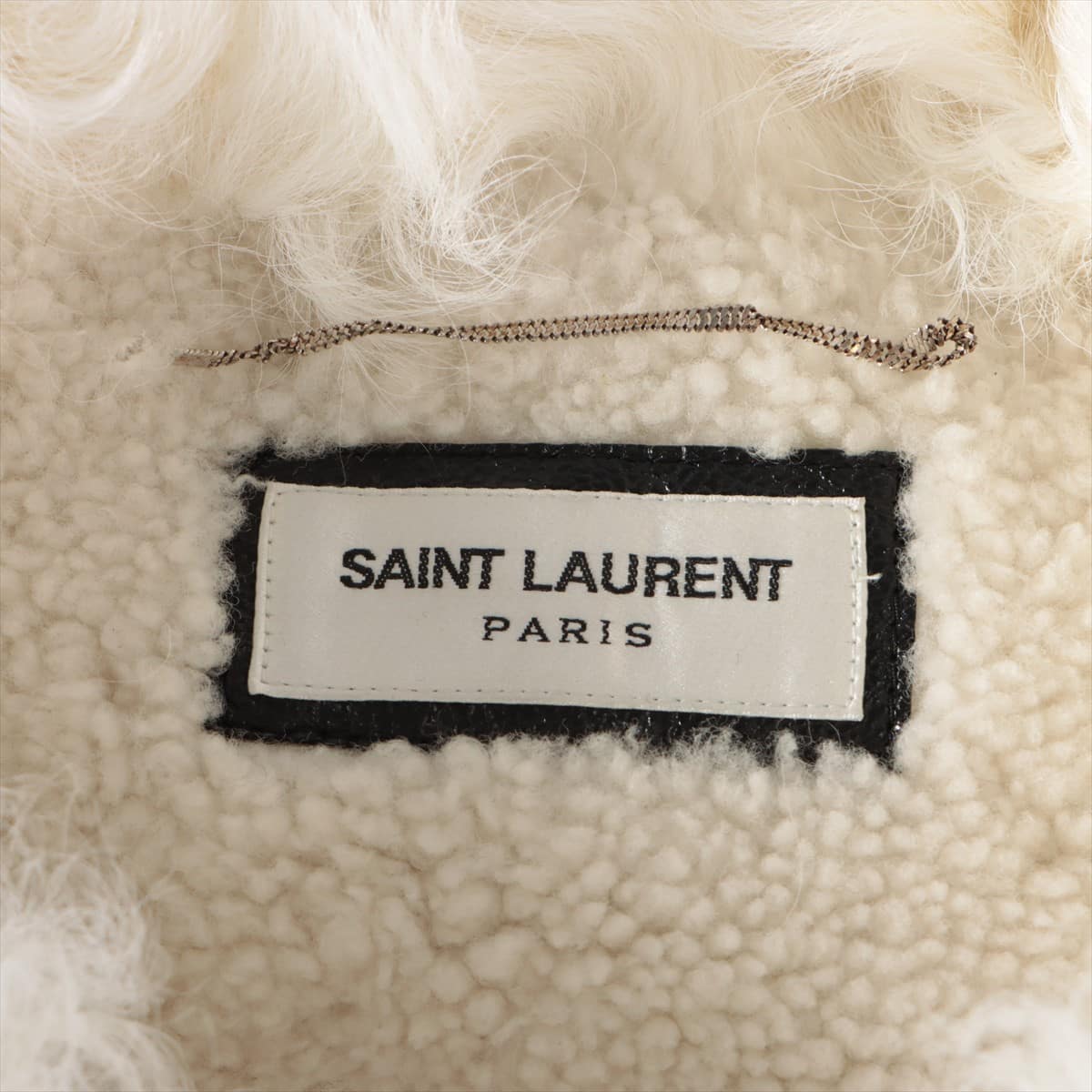 Saint Laurent Paris 17 years Mouton × Leather Blouson 50 Men's Black