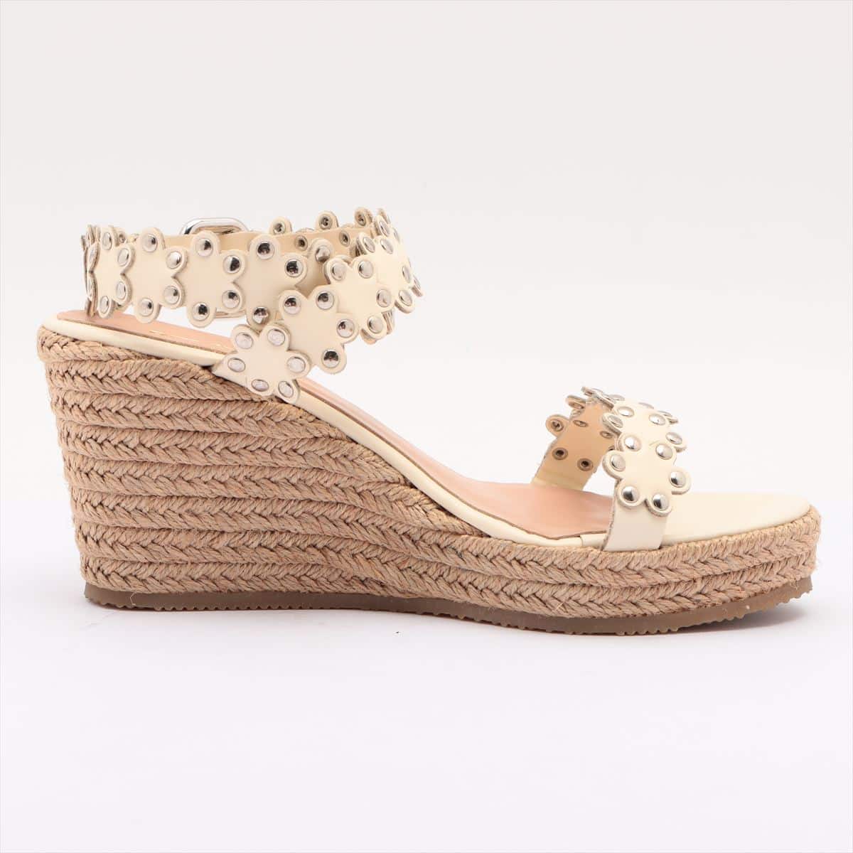 Red Valentino Leather Wedge Sole Sandals 35 Ladies' Ivory