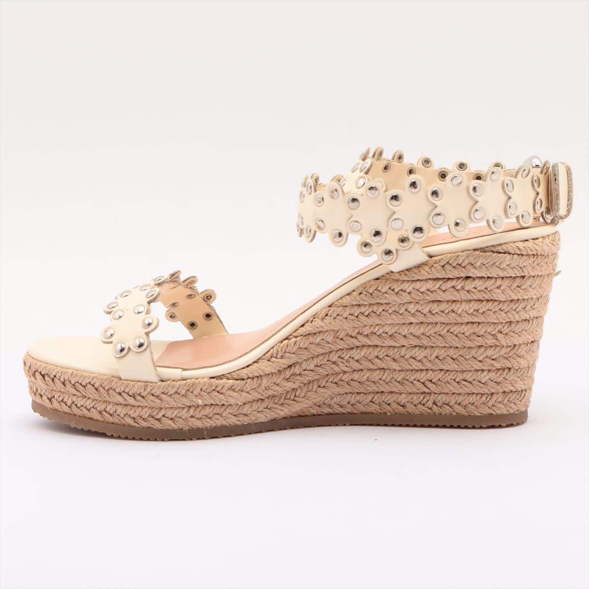 Red Valentino Leather Wedge Sole Sandals 35 Ladies' Ivory