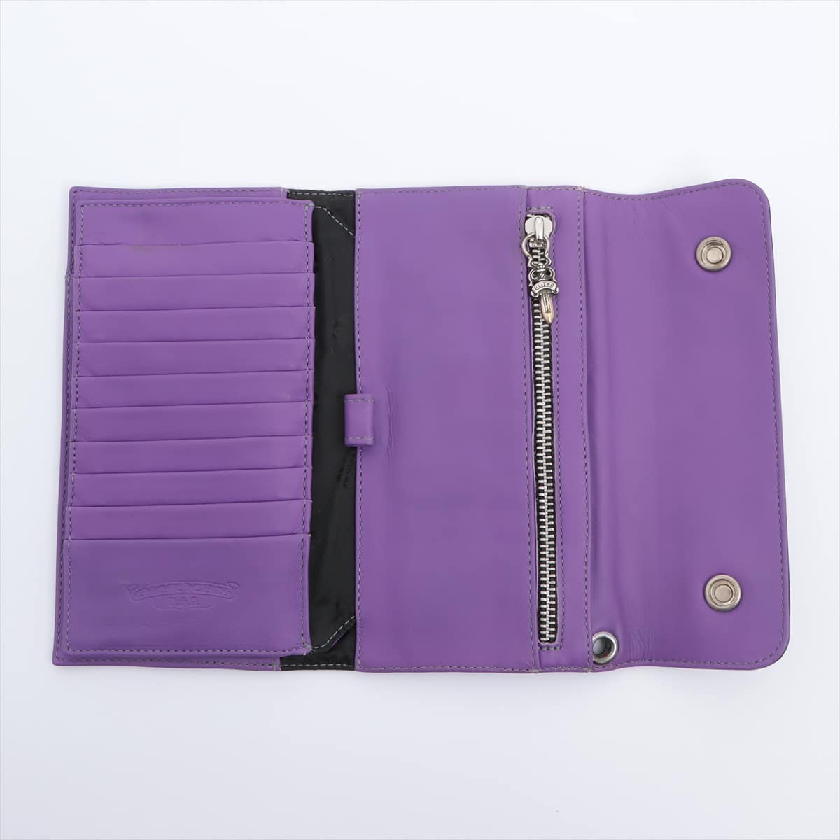 Chrome Hearts Wave Wallet Wallet Leather Navy x purple