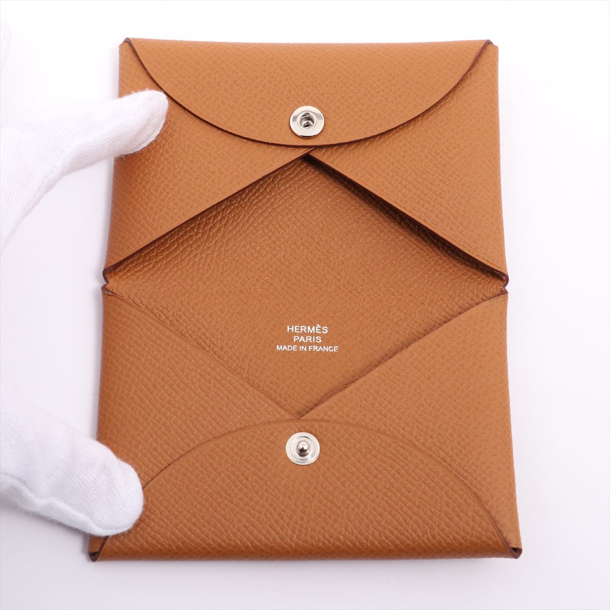 Hermès Calvi Veau Epsom Card case Brown Silver Metal fittings Y: 2020