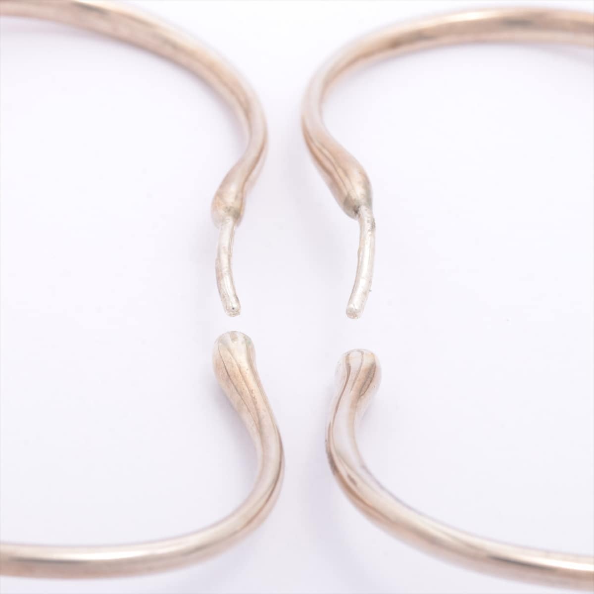 Tiffany Open Heart Hoop Earrings 925 10.2g Silver