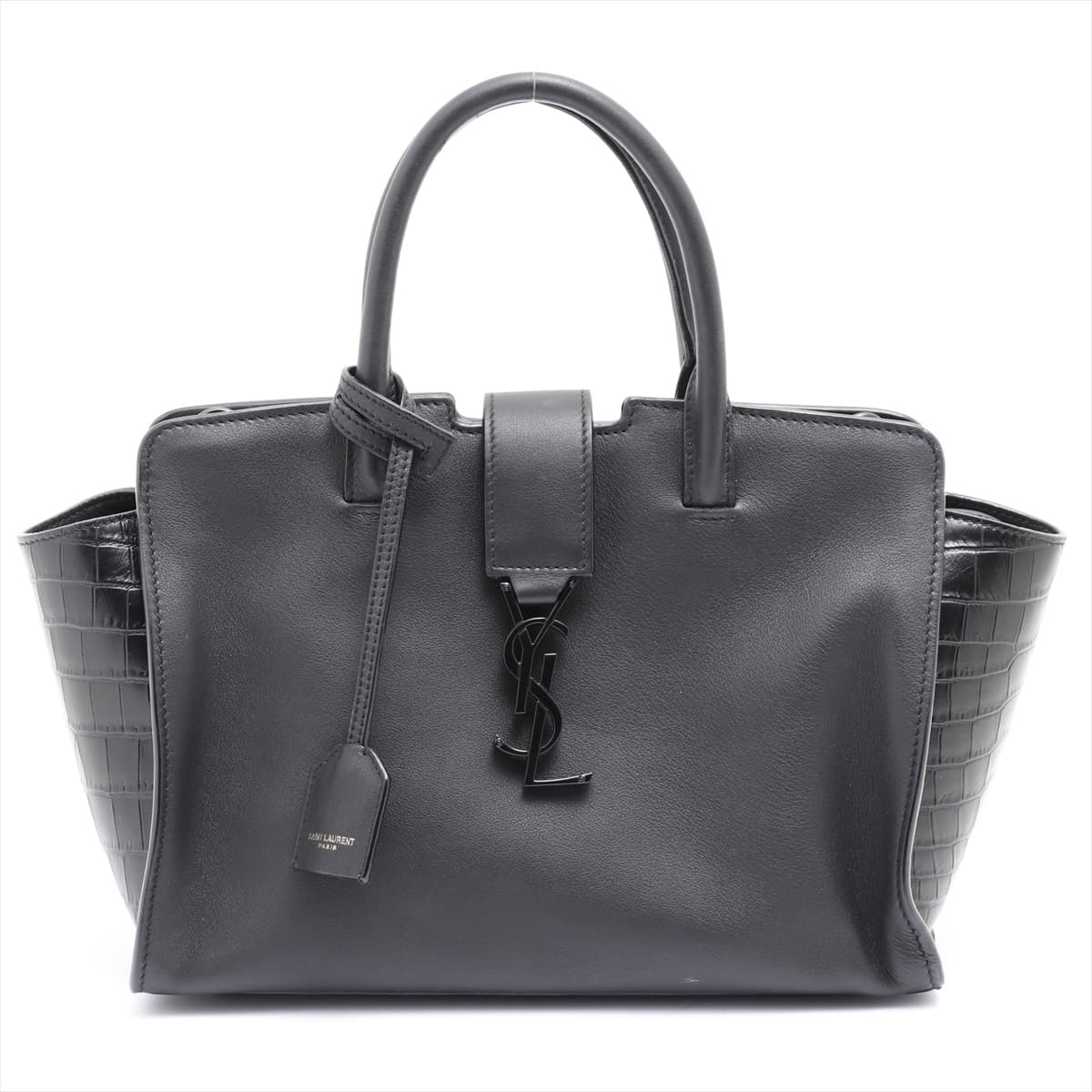 Saint Laurent Paris Downtown Cabas Leather Hand bag Black 436834