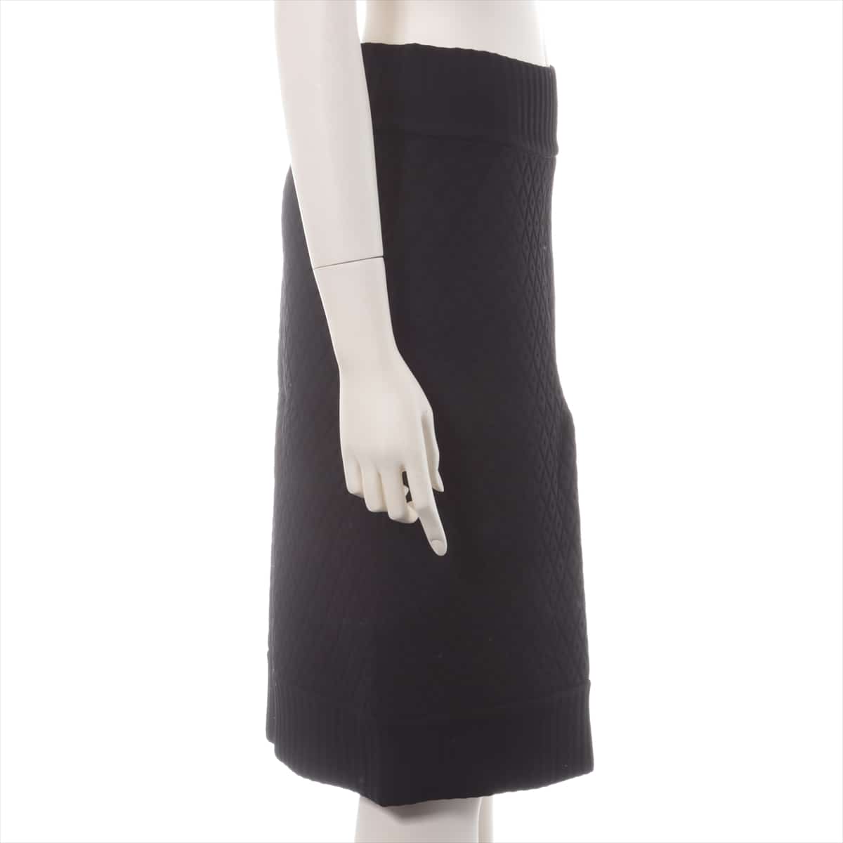 Chanel P46 Rayon Knit Skirt 42 Ladies' Black