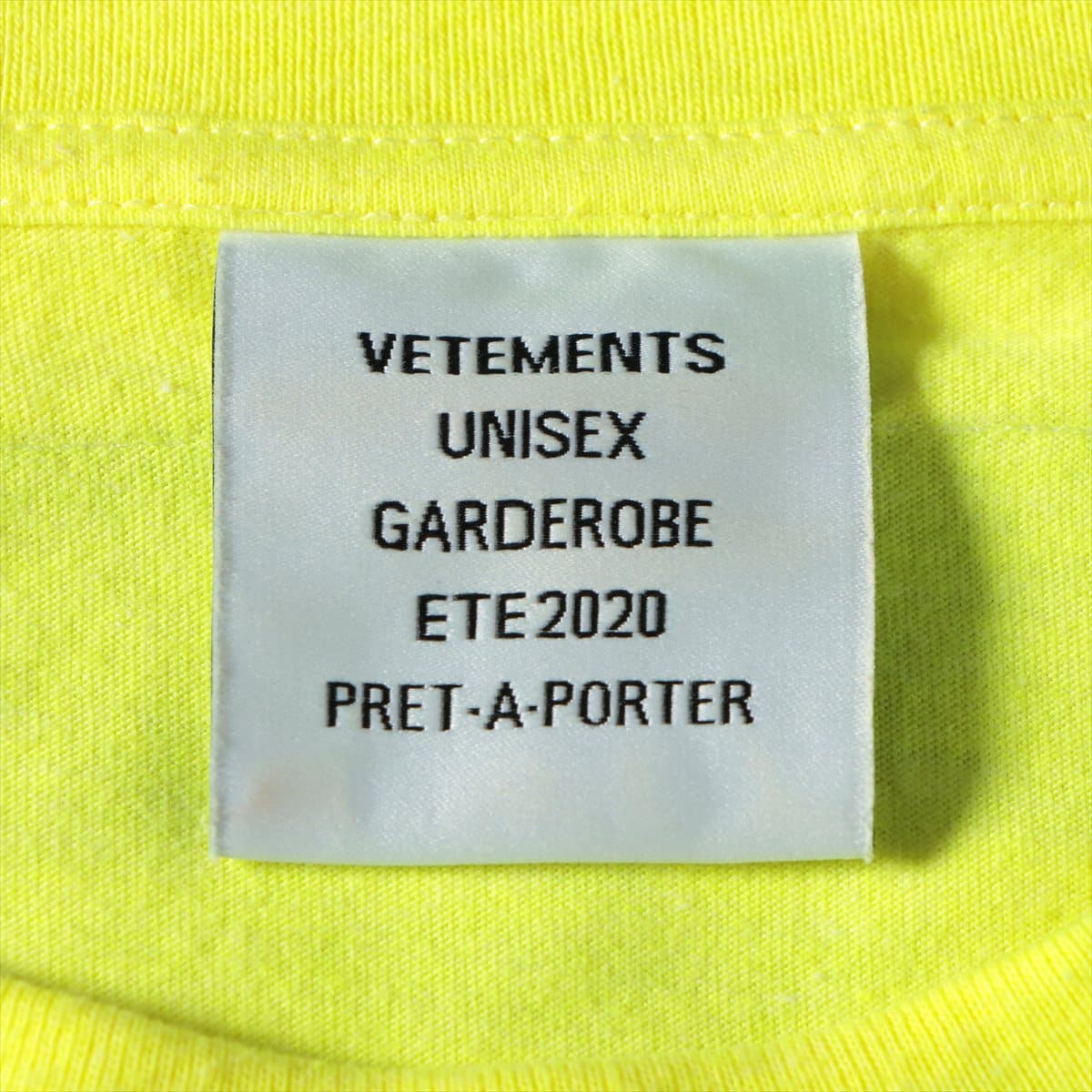 Vetements 20SS Cotton & polyester T-shirt M Unisex Yellow  Barcode patches