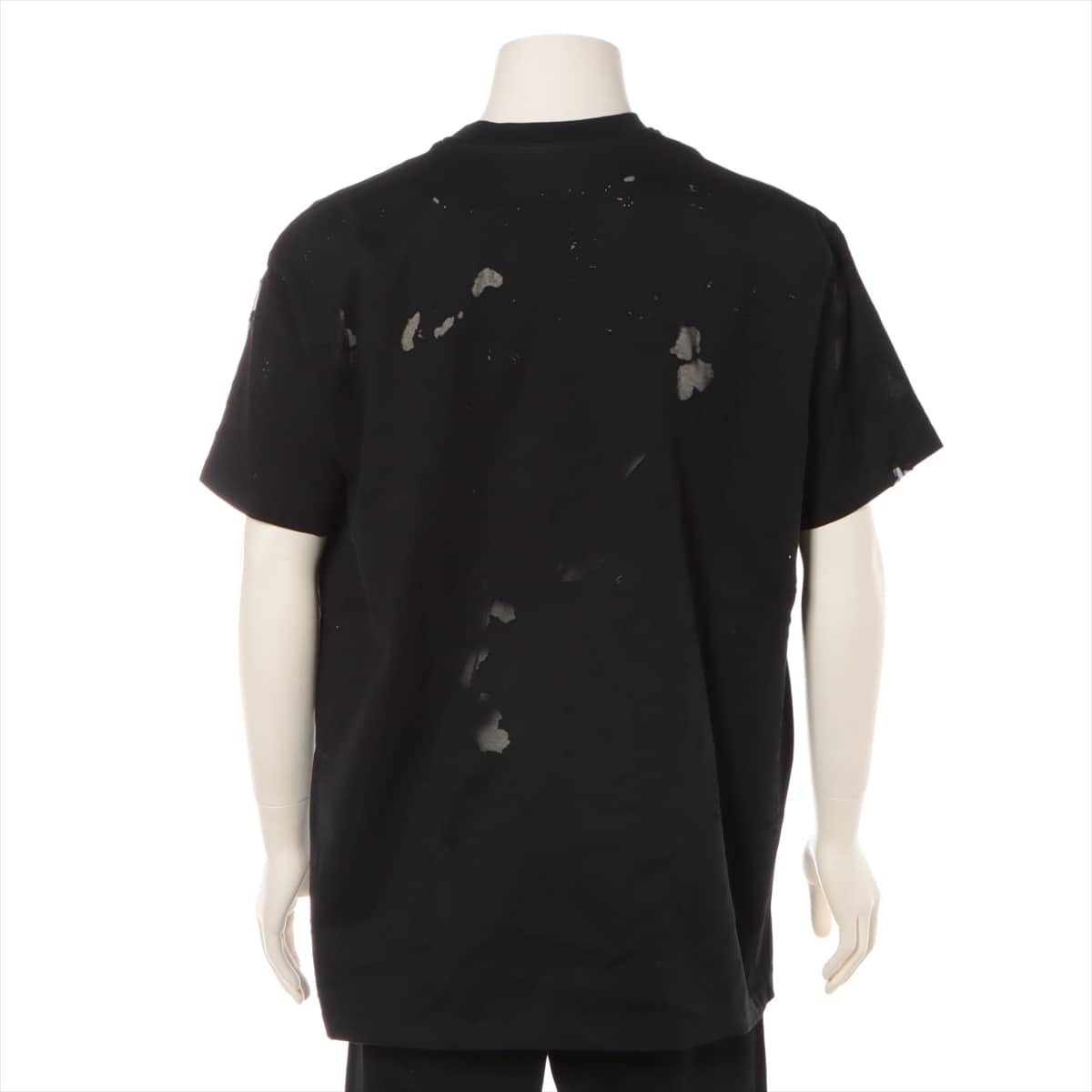 Givenchy Cotton T-shirt M Men's Black  Destroyed crash processing Logo