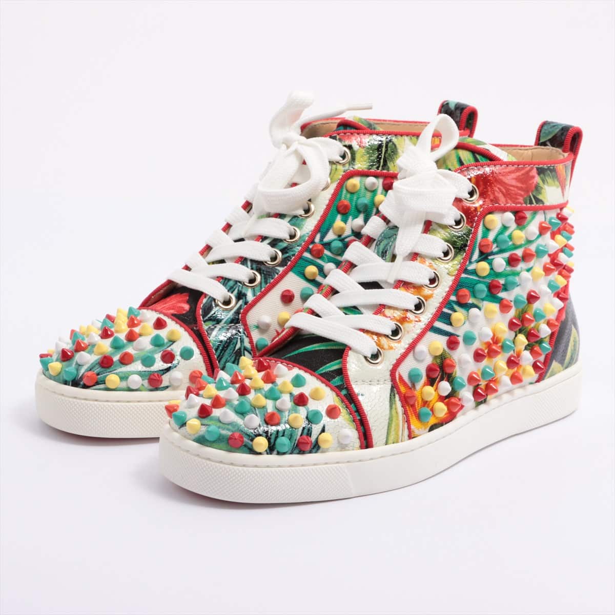 Christian Louboutin Lewis Spike Fabric Sneakers 35 Ladies' Multicolor LOUIS ORLATO Studs