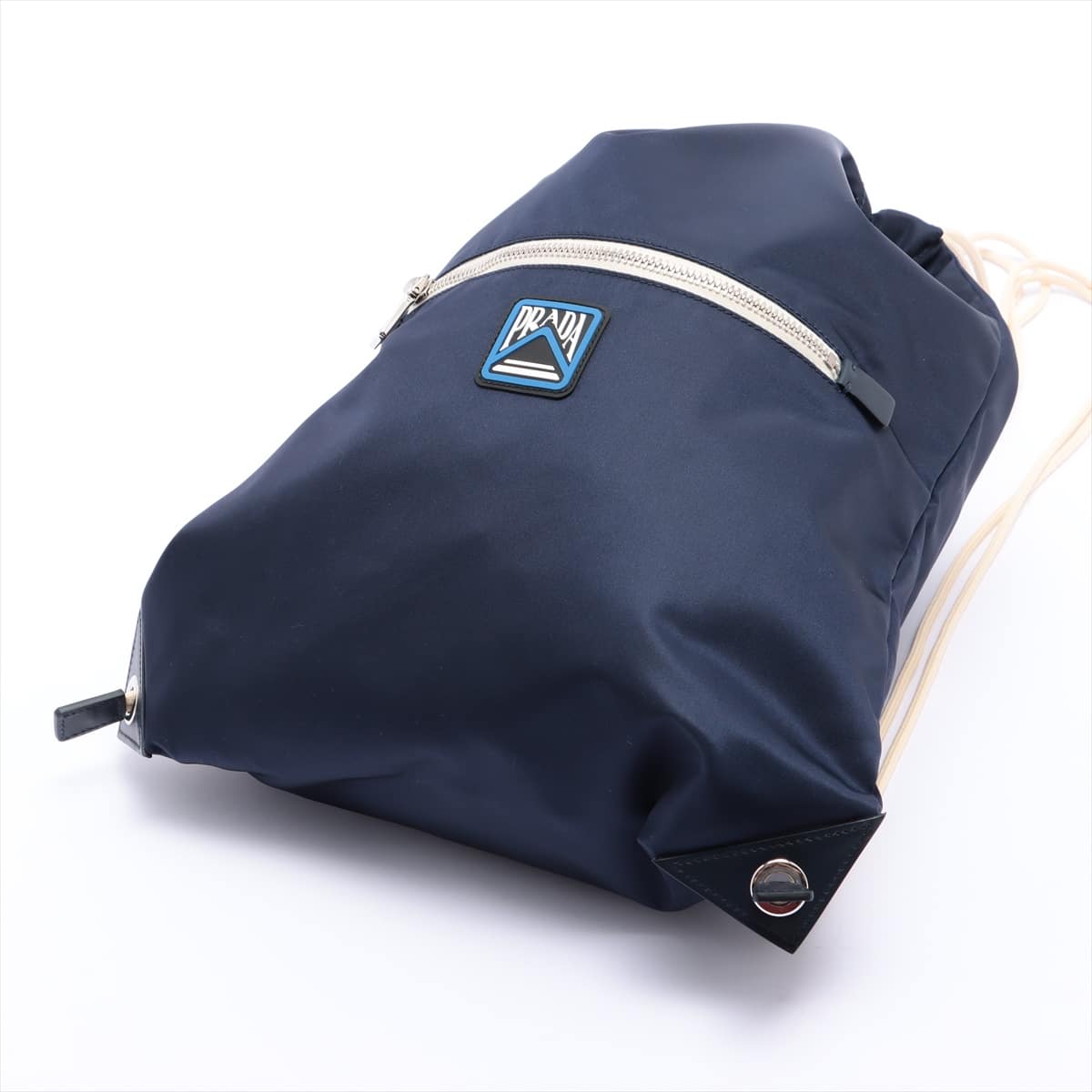 Prada Tessuto Backpack Navy blue 2VZ030 open papers