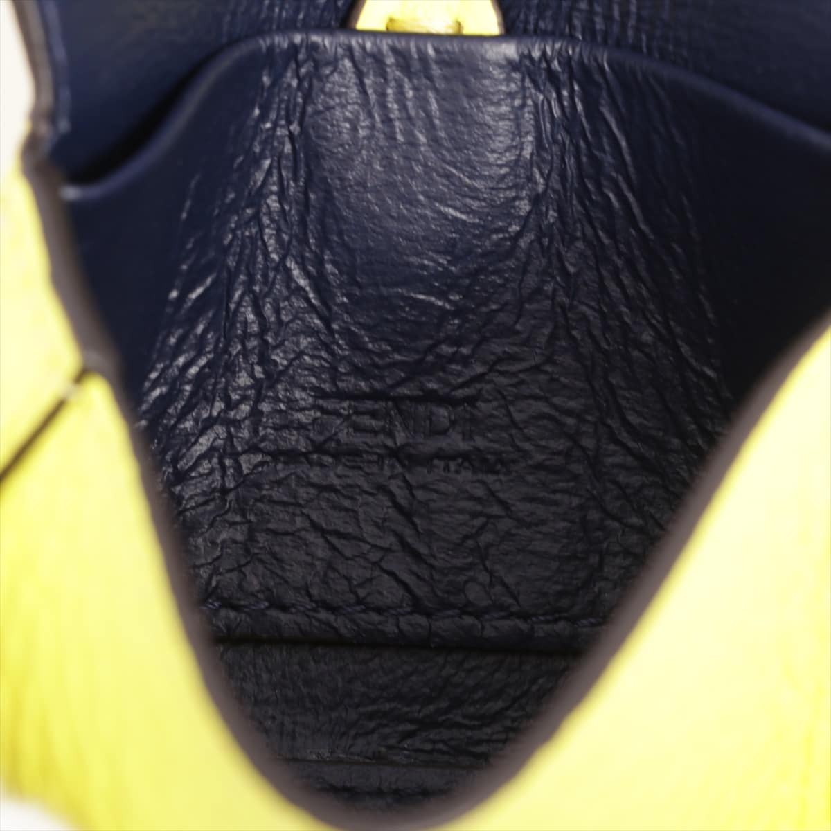 Fendi nano bucket Leather Card case Yellow