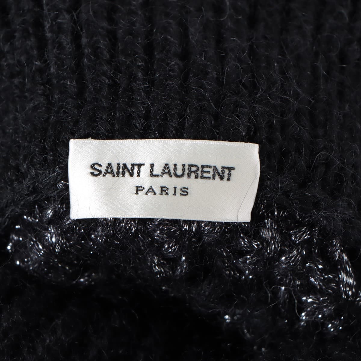 Saint Laurent Paris 18 years Mohair x wool Turtleneck Knit L Men's Black × Silver