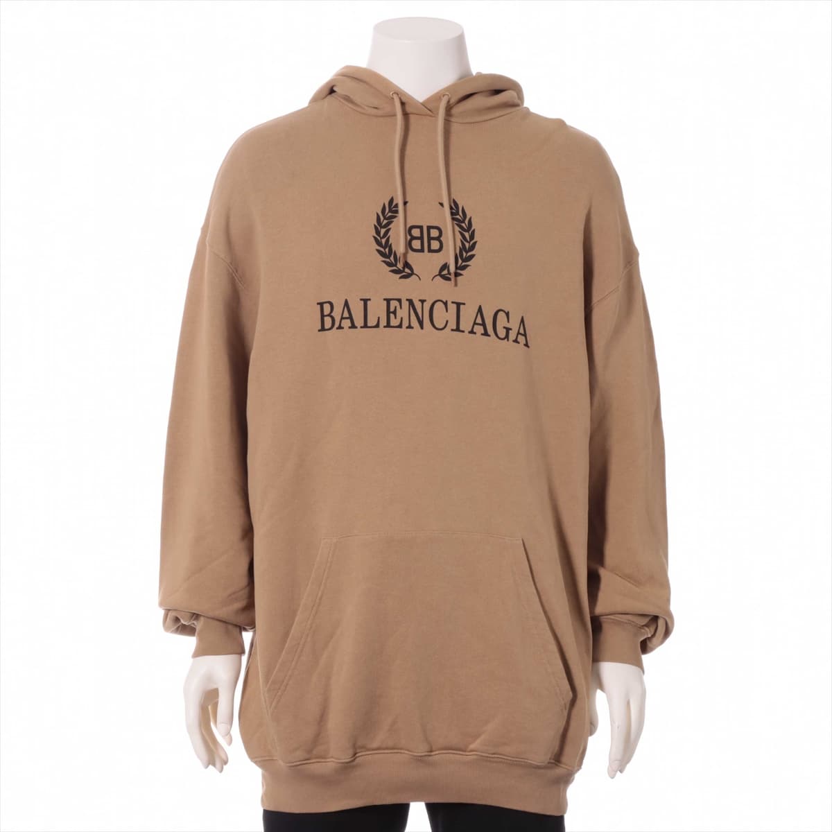 Balenciaga 19AW Cotton Parker XS Men's Beige  BB logo print over hoodie